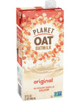 Planet Oat Oatmilk Without Lactose or Dairy NonGMO Original 32 Fl Oz Pack of 6