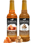 Syruvia Coffee Syrup Variety Pack  Salted Caramel  Chocolate Chip Cookie Dough GlutenFree Kosher 254 fl oz Bottles  Enhance Your Coffee Experience with Premium Flavoring Syrups