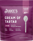 Judee’s Cream of Tartar 5 lb - All Natural, Keto-Friendly, Gluten-Free and Nut-Free - Use for Baking as a Stabilizer, Cleaning and Crafting - Made in USA