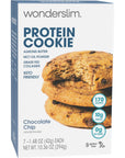 Wonderslim Protein Cookie Chocolate Chip Keto friendly Low Carb Gluten Free 7ct