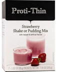 ProtiThin High Protein Strawberry Pudding and Shake Mix Healthy Dessert Mix 15g Protein Low Calorie Low Carb Low Fat Low Sugar AspartameFree GlutenFree 1 Pack of 7 Servings