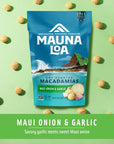 Mauna Loa Premium Hawaiian Roasted Macadamia Nuts, Maui Onion Garlic Flavor, Multi, 8 Oz