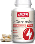 Jarrow Formulas L-Carnosine 1000 mg - 90 Veggie Caps - Supports Mitochondrial Health in Brain & Muscle - Cellular Rejuvenation - 45 Servings