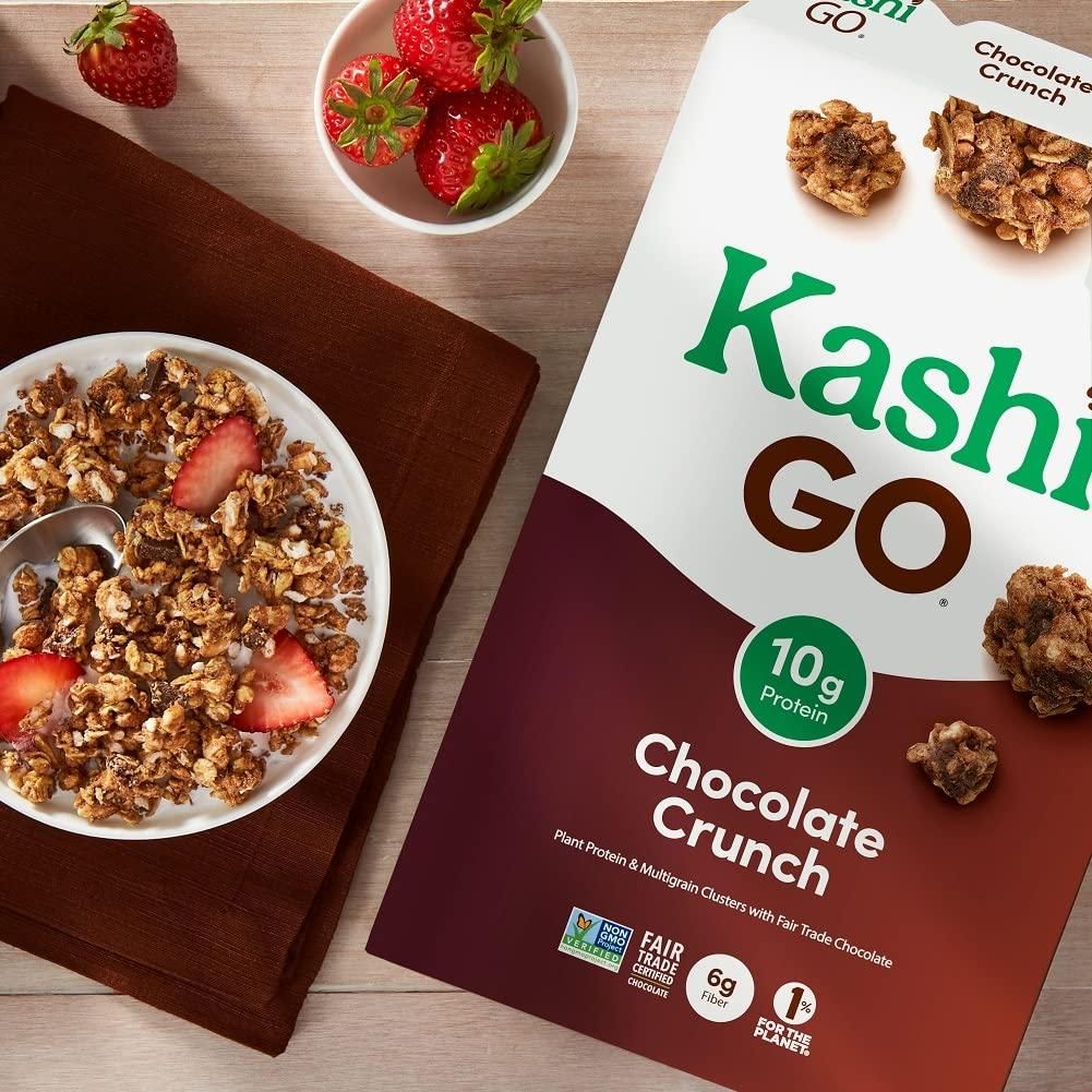 Kashi GO Cold Breakfast Cereal, Fiber Cereal, Vegan Protein, Variety Pack (4 Boxes)