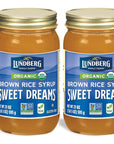 Lundberg Family Farms  Organic Sweet Dreams Brown Rice Syrup Substitute Sweetener Replaces Sugar Honey Corn Syrup NonGMO GlutenFree USDA Certified Organic Vegan Kosher 21 oz 2Pack