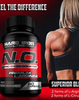 N.O. Nitric Oxide Booster with L-Arginine, L-Citrulline, Beta Alanine, AAKG - Non-GMO, Gluten-Free, Vegan - Pre-Workout Supplement for Muscle Growth, Stamina, Energy, Pumps, Vascularity - 60 Capsules