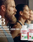 Bronson Beet Root + L-Arginine 2000 MG Nitric Oxide Production- Non-GMO, 120 Vegetarian Capsules