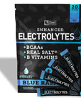 Enhanced Electrolyte Powder Stick Packs (Variety Pack - 20 Packets) Sugar Free + BCAA B-Vitamins & Real Salt® - Keto Electrolytes, Hydration Powder