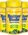 Butter Buds Sprinkles Butter Flavored Granules - Low Calorie, Fat-Free Butter Spray Alternative for Healthy Snacks and Meals, Lightly Salted Butter Popcorn Seasoning, 2.5 Oz (Pack of 3)