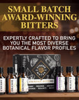 Strongwater Cocktail Bitters Sampler Set  Cocktail Bitters Set Makes 48 Cocktails  Bitters Gift Set wCherry Lavender Bonfire Orange Aromatic Walnut Orange Bitters  6 Bottles 05 Fl Oz