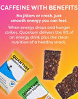 Quantum Energy Square: Energy Bar with Caffeine & 10g Protein. Delicious Healthy Snack On The Go. (Vegan, Gluten-free, Soy-free, Dairy-free). Flavor: Peanut Butter Dark Chocolate 8Pk