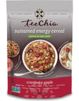 TeeChia Organic Super Seeds Cereal  Cranberry Apple  Nutrient Dense Instant Breakfast  No Sugar Added  Gluten Free  High in Fiber  High in Protein  NonGMO 106 Ounce