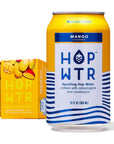 HOP WTR Sparkling Hop Water Mango 12 Pack Sugar Free Low Carb Non Alcoholic Drinks NA Beer Adaptogen Drink No Calories Adaptogens  Nootropics for Added Benefits 12 oz Cans