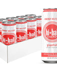 Hiball Energy Seltzer Water Caffeinated Sparkling Water Made with Vitamin B12 and Vitamin B6 Sugar Free 8 pack of 16 Fl Oz Grapefruit