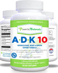 Power By Naturals ADK 10 - High Potency Vitamin A, D3 10000 IU, K2 MK7 Supplement - 90 Pills (1PK) for 3 Months of Bone, Heart, and Immune Health Support