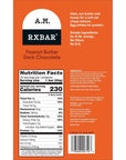 RXBAR A.M. Protein Bars, Gluten Free Snacks, Breakfast Snacks, Peanut Butter Dark Chocolate, 23.2oz Box (12 Bars)