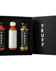 TRUFF Holiday Gift Pack - Gourmet Hot Sauce Set of Original, White Truffle Edition, and Black Truffle Oil, Unique Flavor Experiences with Truffle, 3-Bottle Bundle, 3 ct 6oz bottles