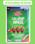 Football Candy Lollipop Rings 18 Suckers