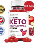 Pro Burn Keto ACV Gummies Extreme Formula 2000MG Vegan Non GMO with Pomegranate Juice Beet Root B12 60 Gummys