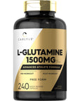 Carlyle L Glutamine Capsules | 1500mg | 240 Count | Advanced Athlete Formula | Pre and Post Workout | Non-GMO, Gluten Free Supplement