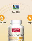 Jarrow Formulas Curcumin 95 500mg - Up to 120 Servings (Veggie Caps) - Turmeric Curcumin Extract for Antioxidant Support - Bone & Joint Dietary Supplement - Minimize Oxidative Stress - Vegan - Non-GMO