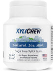 Xylichew 100 Xylitol Chewing Gum  Non GMO Non Aspartame Gluten Free and Sugar Free Gum  Natural Oral Care Relieves Bad Breath and Dry Mouth  Ice Mint 60 Count