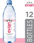 evian Natural Spring Water - 33.81 Fl Oz (Pack of 12)