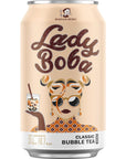 Pack of 4 Lady Boba 4 Cans Milk Bubble Tea with Boba Pearls in a Can 107ozcan with Saltation Thank You Card Choose One from Variety of Flavors Assorted Classic Brown Sugar Taro Matcha Latte Ready To Drink Beverage Assorted