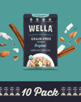 Wella Cereal Oatmeal Alternative GlutenFree Breakfast Hot Cereal GrainFree Paleo Organic Vegan High Protein Superfood PlantBased NonGMO Low in Net Carbs SingleServe Packets Original Flavor 10 Count 16 oz Packets