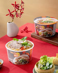 SIMPLY FOOD Instant Spicy Hue Styled Rice Vermicelli Noodles Bún Bò Hu¿  9 BOWLS 72g each  Thin White Round Rice Vermicelli Noodles in a Spicy Hue Styled Broth