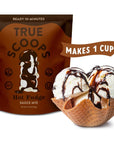 True Scoops 6Pack Hot Fudge Sauce Mix Add One Ingredient  Half  Half Makes 1 Cup of Sauce Made With Real Cocoa Powder GlutenFree PeanutFree and Kosher 124g ea