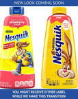 Nesquik Strawberry  Chocolate Syrup Bundle 22 oz Bottle of each Pack of 2 with By The Cup Milk Mixer