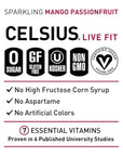 CELSIUS Sparkling Mango Passionfruit - 12 Fl Oz (Pack of 12)