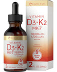 Carlyle Vitamin D3 with K2 Liquid Drops | 2 Fl Oz | MK-7 Supplement