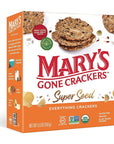 Marys Gone Crackers Super Seed Crackers Organic Plant Based Protein Gluten Free Everything 55 Ounce Pack of 1