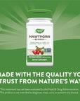 Nature's Way Herbal Hawthorn Berries, Traditional Healthy Heart Support*, 100 Vegan Capsules