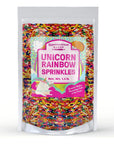 Unpretentious Unicorn Rainbow Sprinkles, 1.5 lbs., Rainbow Jimmies, Gluten-Free, Clear Resealable Bag