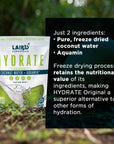 Laird Superfood HYDRATE Coconut Water Powder Drink Supplement with Coconut Water and Auqamin All Natural No Added Sugars GlutenFree NonGMO Vegan 8 oz Bag Pack of 1