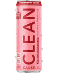 CLEAN Cause Strawberry Lemon Sparkling PickMeUp with Prebiotics  Collagen Peptides 12oz cans 12Pack Case Low Sugar 120mg Caffeine Healthy Alternative to Soda  Energy Drinks