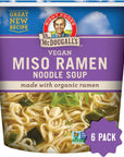 Dr. McDougall's Vegan Miso Ramen Soup - Instant Ramen Noodles Cups - Organic Instant Noodles - Vegan Ramen - Noodle Soup - Vegetarian Ramen Soup - 1.9 Ounces - 6 Pack