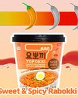 Yopokki Instant Rabokki Cup Sweet Mild Spicy Cup of 2 Korean Street food with sweet and moderately spicy sauce Ramen Noodle Topokki Rice Cake  Quick  Easy to Prepare