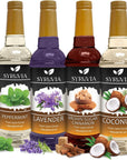 Syruvia Coffee Syrup Variety Pack Lavender Coconut Peppermint and Brown Sugar Cinnamon  GlutenFree Kosher 254 fl oz Bottles  Elevate Your Coffee Experience