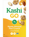 Kashi GO Cold Breakfast Cereal, Vegetarian Protein, Fiber Cereal, Honey Almond Flax Crunch, 14oz Box (1 Box)