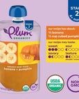 Plum Organics Stage 2 Organic Baby Food - Banana and Pumpkin - 4 oz Pouch (Pack of 6) - Organic Fruit and Vegetable Baby Food Pouch