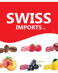 Swiss Imports Sugar Free Bonbons Hard Candy Drops Trial Pack of Cherry Coffee Lemon Peach Blackcurrant and Raspberry 2 14 oz 40g Box and 12 Individually Wrapped Pieces