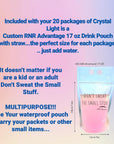 Crystal Light Pink Lemonade Packets 10 On The Go Low Calorie Zero Sugar Packets Per Box 2 Box Pack 20 Total Packets Bundle With Drink Pouch and Straw