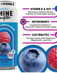 ShineWater Vitamin D Hydration Electrolyte Drink Acai Mixed Berry 12 Pack Sugar Free Naturally Flavored Water Magnesium Zinc Vitamin B12 Folic Acid Plant Based Antioxidants Low Calorie