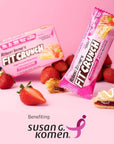 FITCRUNCH Snack Size Protein Bars 6-Layer Baked Bar, 3g 9 Bars, Strawberry Strudel