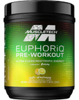 MuscleTech Pre Workout Powder EuphoriQ PreWorkout Smart Pre Workout Powder for Men & Women Caffeine Metabolite Fueled with Paraxanthine Yuzu Lemonade (20 Servings)