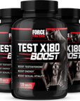 Force Factor Test X180 Boost, Testosterone Booster and Energy Supplement - 120 Count (Pack of 3)